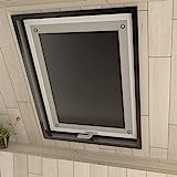 Eurohome Thermo Dachfenster Rollo ohne Bohren Sonnenschutz Verdunkelungsrollo mit Saugnäpfen für Velux Fenster Schwarz 76 x 115 cm